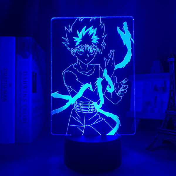 Anime Led Lys Yu Yu Hakusho Hiei Natlampe til Soveværelsesindretning Natlampe Manga Fødselsdagsgave Værelse Led Natlampe 3D