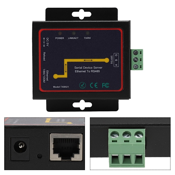 RJ45 til RS485 Single Serial Server med kraftfulde chips Smart Loop-overvågning