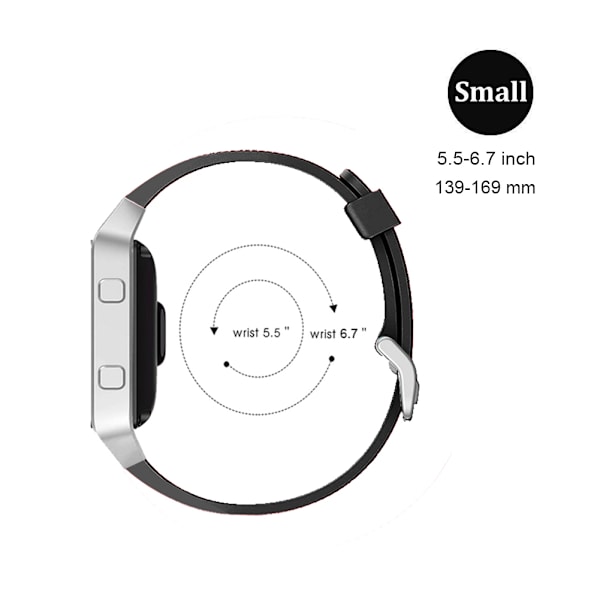 TPU Twill -rannekke Fitbit Blaze -älykelloon (musta, S)