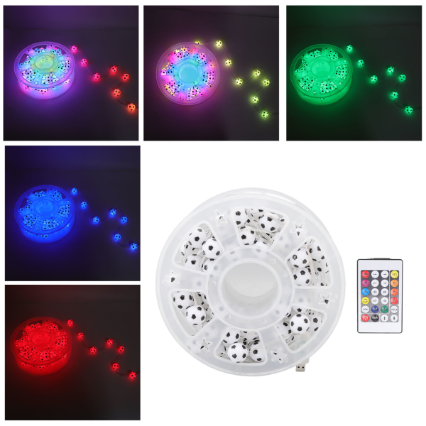 Football String Light USB Powered APP Voice Remote Control Decorative RGB Lamp String for Bedroom TV Backdrop 32.8ft