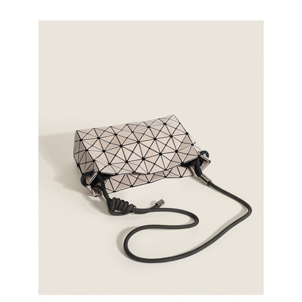 Geometrisk diamantgitter skuldertaske tofu taske crossbody lille taske kvinde blødt læder