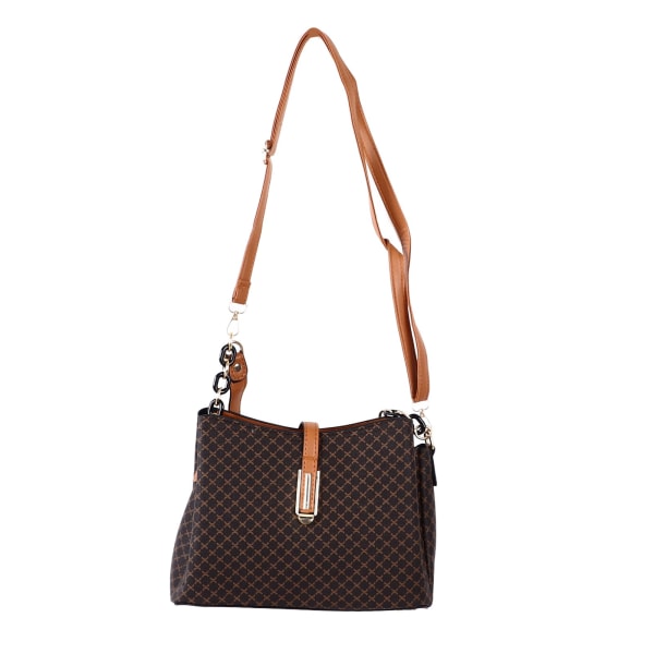 Kvinder håndtaske håndtaske lang strop Smukt design enkelt skulder håndtaske til strandfest rejse kaffe med gratis størrelse Brown