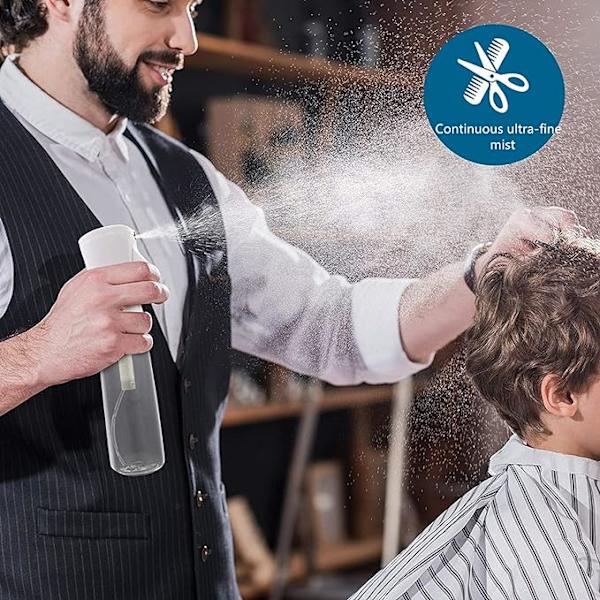Hårsprayflaska, 300 ml kontinuerlig vattendimma sprayflaska tom fin dimma frisörsalong sprayflaska för lockigt hårstyling, grön