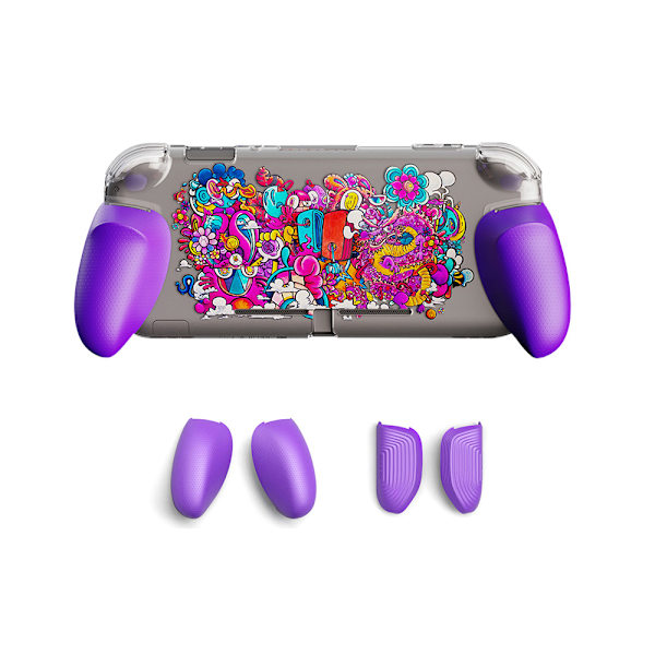 GripCase Lite: Ett bekvämt skyddande fodral med utbytbara grepp [för att passa alla handstorlekar] för Nintendo Switch Lite [Inget bärfodral]