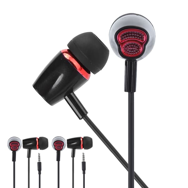 3 stk. InEar-trådstyrede øretelefoner Subwoofer 3,5 mm kablet til mobiltelefon computer (sort)