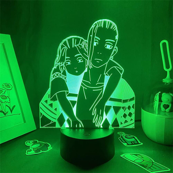 Anime Mikey Manjiro Sano Figur Nattlys Gave til Barn Soverom Innredning Led 3D Manga Skrivebordslampe RGB16 Farger med Fjernkontroll Bursdagsgave
