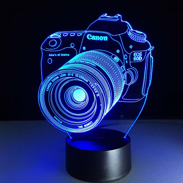 Qinwei Kamera 7 Farve Skiftende Natlampe 3D Atmosfære Lys 3D Visuel Illusion LED Lampe til Børn Jule Fødselsdagsgaver