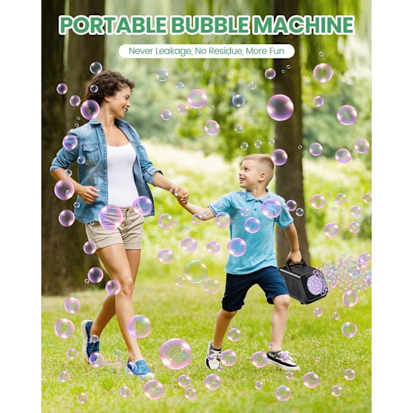 Bubbelmaskin Automatisk Bubbelblåsare för Barn: Batteridriven Bubbelmaskin för Småbarn 1-3 | 20000+ Bubblor, Utomhusleksaker för P white