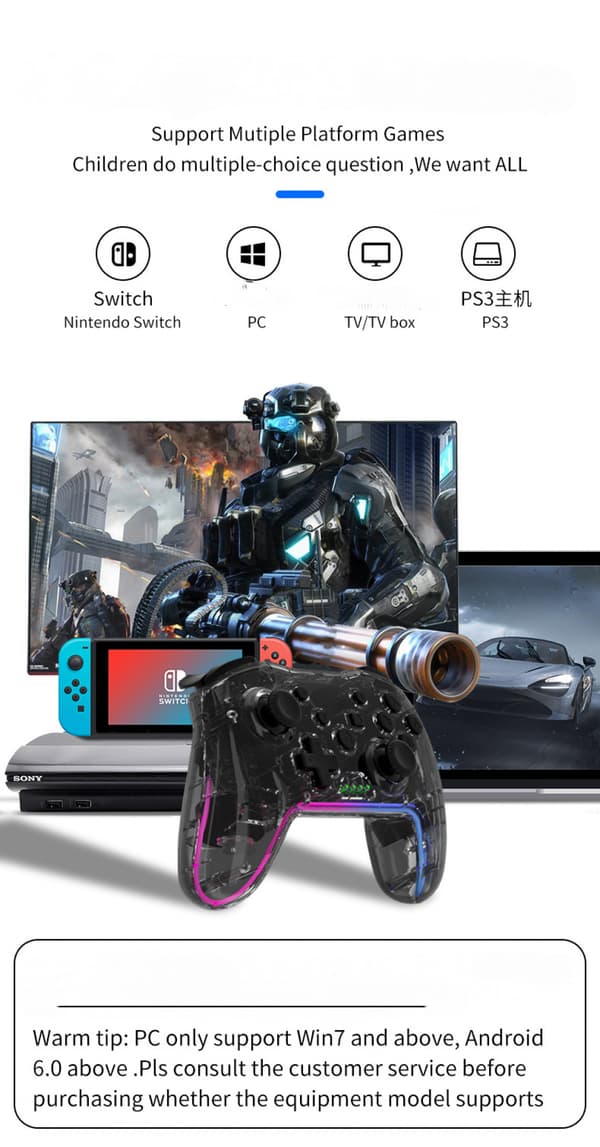 Switch-ohjain, Switch Pro -ohjain (Switchille/switch Litelle/switch Oledille), Rgb Tone Light Switch -ohjain Pro (joystickilla)
