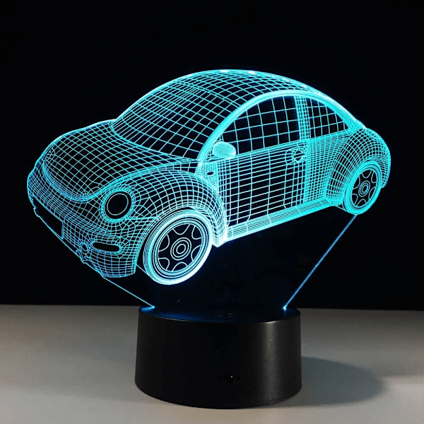 7 Farvede Visual Bil Model Lampe 3D Led Natlys Børnegaver Berøringskontakt USB Bordlampe Lampara Lampe Baby Søvnbelysning