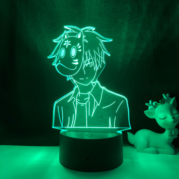 Qinwei 3D Illusion Lamp Anime Firefly Light Kaukosäätimellä Yövalo Lastenhuoneen Sisustukseen --- Musta Istuin