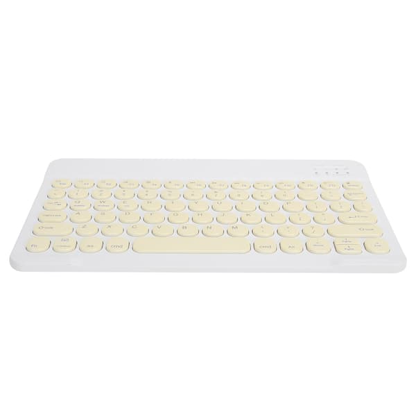 Trådløst Bluetooth-tastatur til tablet, smartphone, computertilbehør, rund hætte, 10 tommer, gul