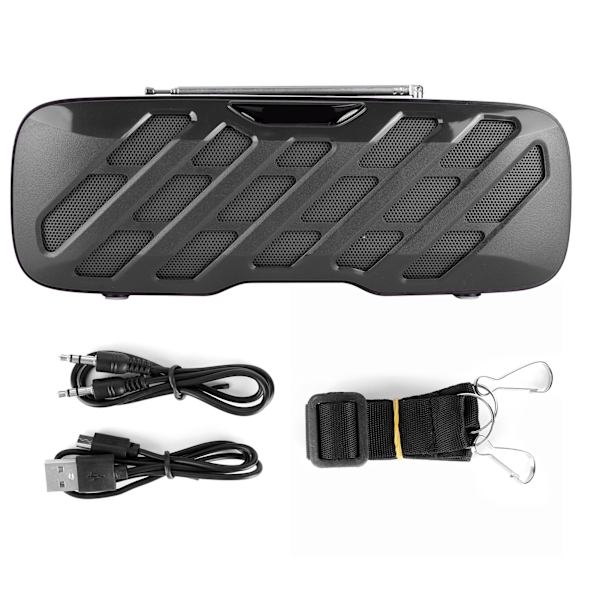 Bluetooth-kaiutin, kannettava subwoofer, langaton korttiradio, musiikkisoitin ulkoilulajeihin, musta