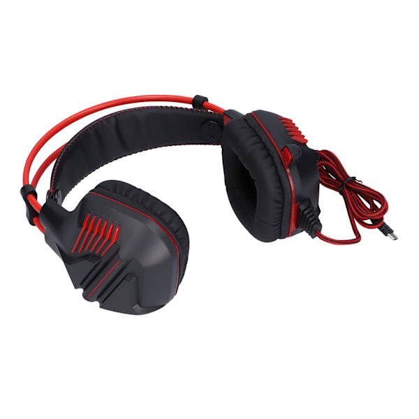 Typ C Gaming Headset Justerbar Trådbunden Over Ear Spelhörlurar med Mikrofon LED-ljus