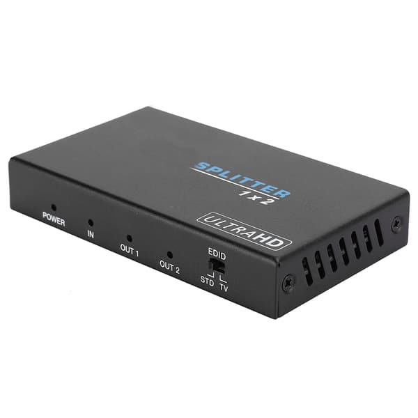 Aluminiumlegering B121H 1x2 HDMI 18 Gbps Splitter 100–240V Stödjer High Dynamic Range