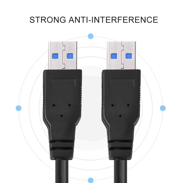 USB 3.0 A - A -kaapeli PVC-datakaapeli - Super Fast Speed - Musta (1m)
