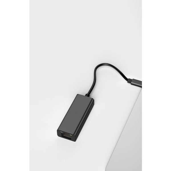Sort USB C til Ethernet-adapter til ny bærbar computer, kompatibel med HP Dell-bærbar computer, Acer HP Chromebook, MacBook