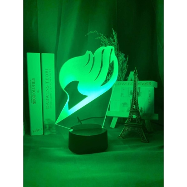 3D Nattelys til Børn Drenge Piger 3D Lampe Anime Fairy Tail Natsu Dragneel og Erza Scarlet KlemXmas Gave Bord Led Lampe Soveværelse 7 Farve Touch,AT