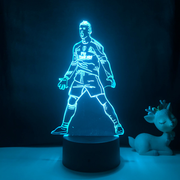 Qinwei Basketball Player Natlampe  3D Illusion LED  Lampe med Fjernbetjening Bedste Fødselsdag  for Sports Elsker --- A4（Sort Sæde）