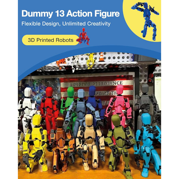 Titan 13 Actionfigur, färdigmonterad Dummy 13 Actionfigur Lucky 13 Actionfigur 3D-tryckt multiledbar rörlig T13 Actionfigur