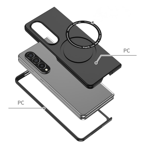 Kompatibel med Samsung Galaxy Z Fold 4 5G Slim Case, Full Body Shockproof Hard Thin PC Trådlös Laddning Skyddande Skal