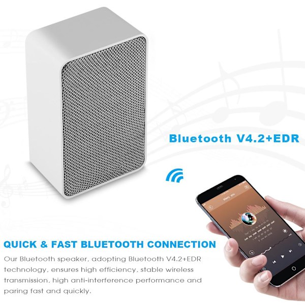 Bärbar Mini Trådlös Bluetooth 4.2 Audio Stereo Högtalare Subwoofer för iPhone Android
