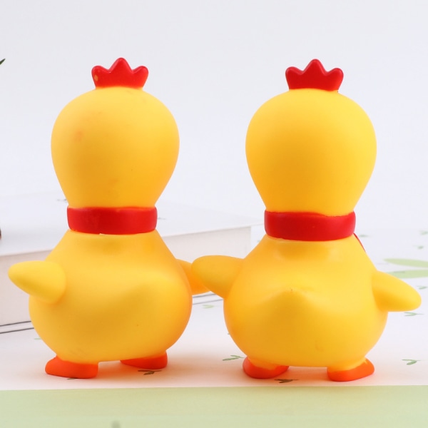 2 stk. skrigende gule gummikylling hundelegetøj ikke-giftigt bidsikkert squeaky legetøj dejligt baby hund sikkert latex gummi kæledyr legetøj gave