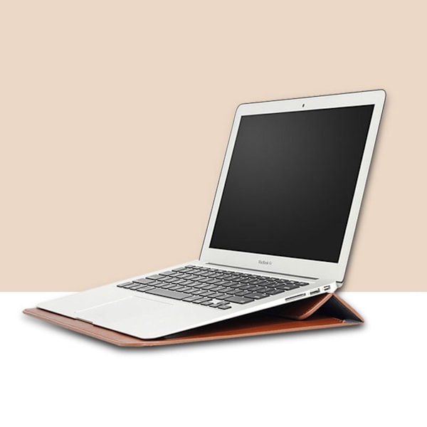 Laptop Sleeve Case Simple Fashion Vandtæt Læder Tekstur Foldbar Laptop Kuvert Taske Mappe Blå 13in