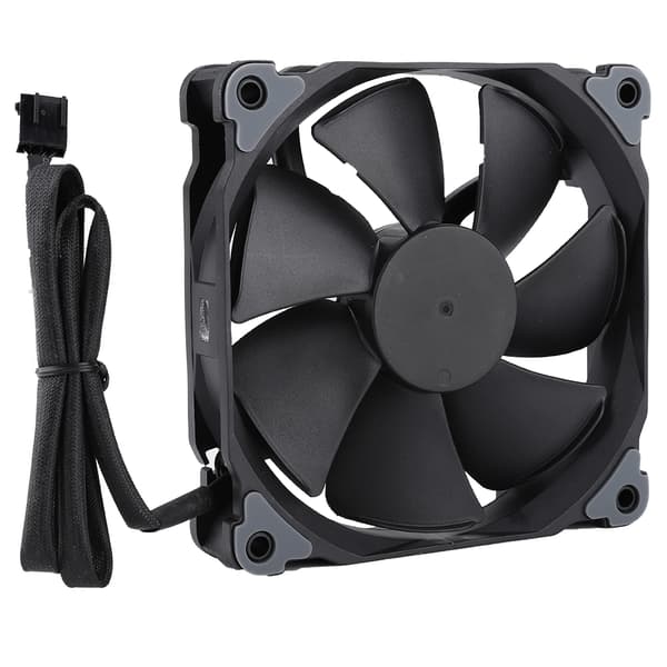 120MP Høj Vindtryk 12 cm Chassis Kold Køleventilator 4pin Temperaturstyring Sort