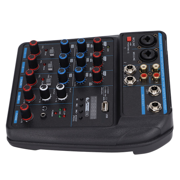 4-kanals digital USB Bluetooth ljudmixerbord för DJ PC Live Broadcast 110-240VUK-kontakt