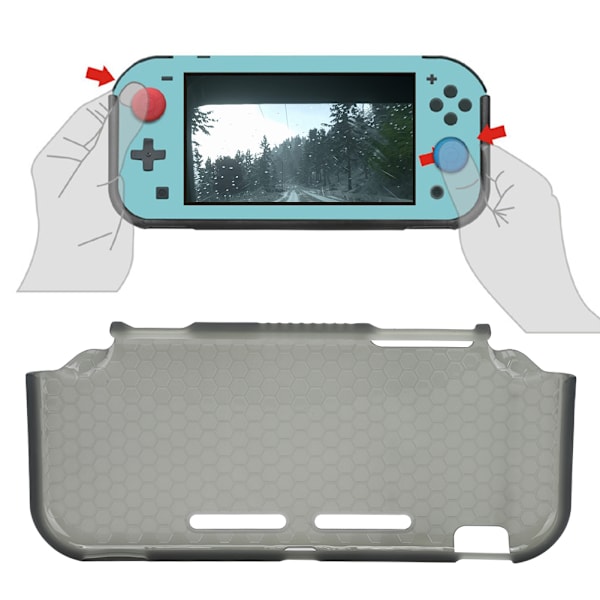 7-i-1 tillbehörssats för Switch Lite-konsol: skyddande fodral + hållare + skyddsfilm + joystick-lock