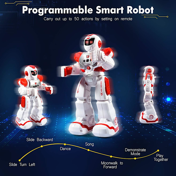 Intelligent programmeringsrobotleksak, pojkleksak fjärrkontrollrobot, sjungande, dansande, talande, geststyrda robotleksaker pojkar flickor barn