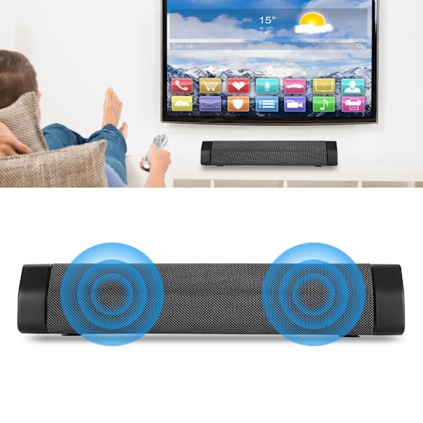 20W dobbelt højttaler Bluetooth Mega Bass Subwoofer, USB trådløs surround sound bar