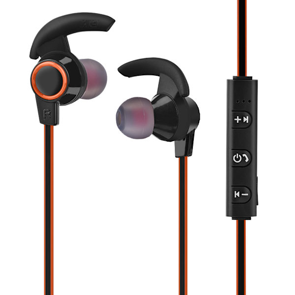 Sport Bluetooth 4.1 Headset Trådløse Øretelefoner In-ear Stereo Håndfri Hodetelefoner med Mikrofon Oransje