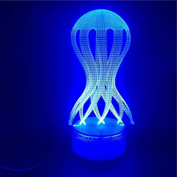Wrecking Ball lampe 3D illusjons nattlys, fjernkontroll bordlampe, USB-lader belysning hjem dekorasjon for barn, bursdagsgave (fjernkontroll)