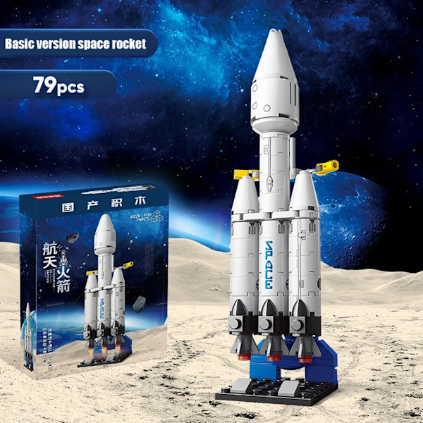 Vilbocr Falcon Heavy rymdraket byggklossset rymdkapsel för 4+ år pojkar barn presentidé Super Heavy Launch Vehicle för barn-69 delar