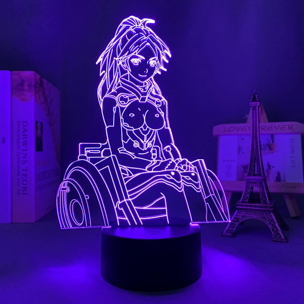 Anime Led Lys Guilty Crown Ayase Shinomiya Figur til Soveværelses Dekoration Natlys Fødselsdagsgave Værelse 3D Lampe Manga Guilty Crown