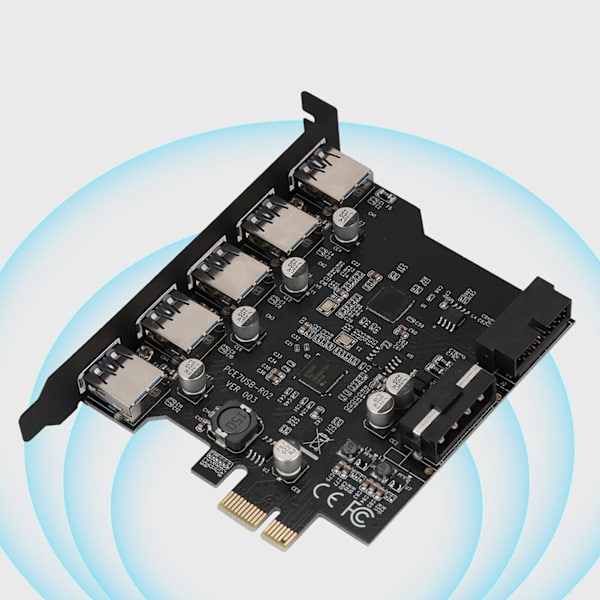 PCI-E 5-porttiseen USB 3.0 19-nastaiseen PCI Express -laajennuskortti