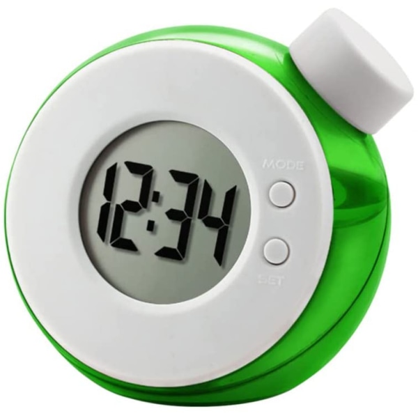 Vannkraft Saati- Dostu Saat Dijital Çalar Saat Dijital Çalar Saat Pilsiz Su Saati LED Ekran Saati (Yeşil)
