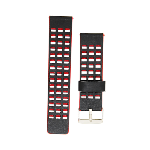 Läderband Kompatibelt med Realme Watch 2 Ersättning 22mm Klockarmband Rem Armband ArmbandSvart Röd