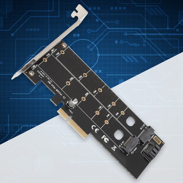 PCI-E MB2 M.2 Dobbel Nettverkskort Riserkort NIC Adapterkort for Datamaskin
