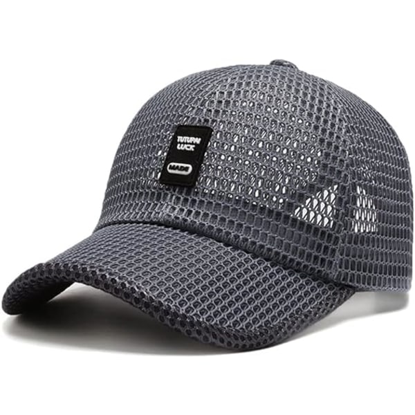 Sommar Mesh Baseball Cap för Män Kvinnor Trucker Mesh Hat Baseball Mössor Utomhus Sport Löpning keps 2-dark Gray