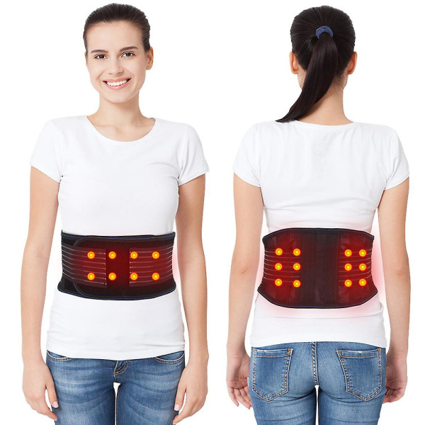 Varmepude til massage af rygsmerter - Opvarmet taljebånd - Lindring af mave- og rygsmerter Lændehvirvelsøjlen Mavegigt(XL)
