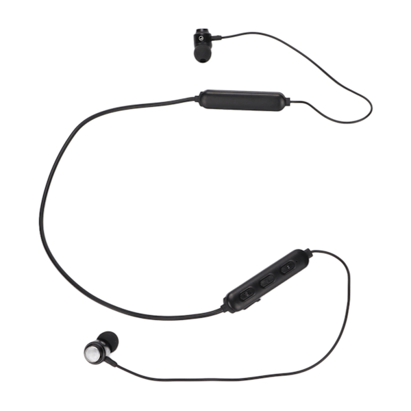 Bluetooth-headset, nakkebånd, trådløst headset, nakkebånd, sports-headset, støjreducerende ørepropper med mikrofon, sort