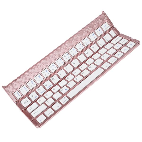 Universell sammenleggbart trådløst Bluetooth-tastatur for Windows/Android/IOS-nettbrett, roségull