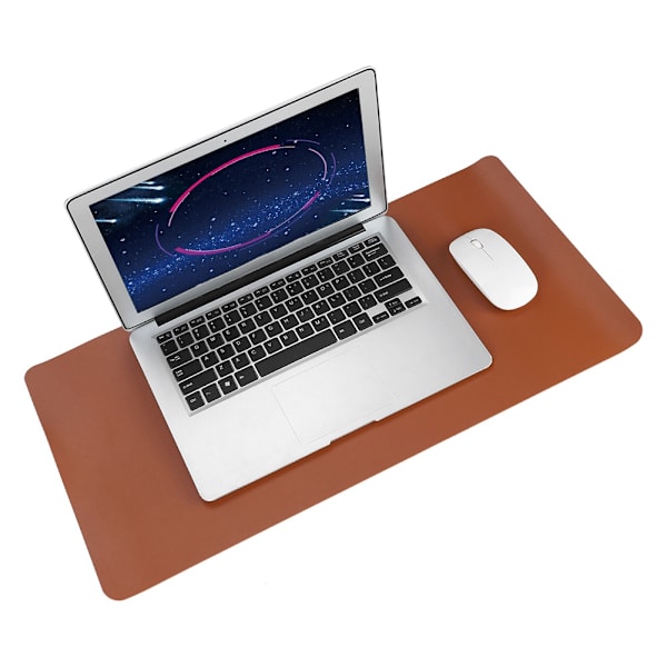 Extra Stor Mjuk PU Läder Skrivbordsunderlägg Kontor Laptop Tangentbord Musmatta Brun