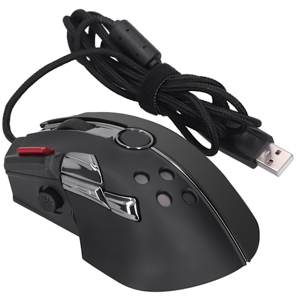 Mus med ledning, sort, ESports Gaming Free Drive RGB-belysning USB-computertilbehør (sort)