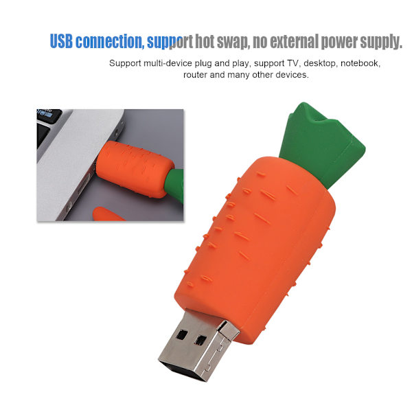 16G Mini Portable Carrot USB U Disk for Windows Vista/7/10/Mac