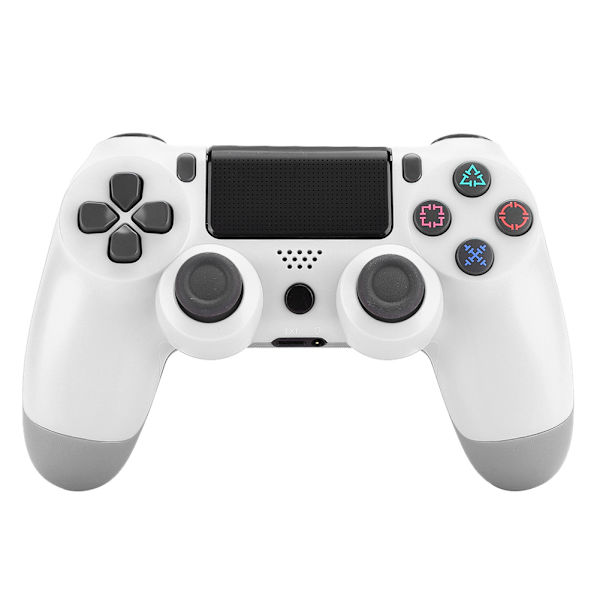 Plastik ABS V2 Program Intelligent Trådløs Bluetooth Gamepad Spil Controller med Hovedtelefon Hul til PS4 Hvid