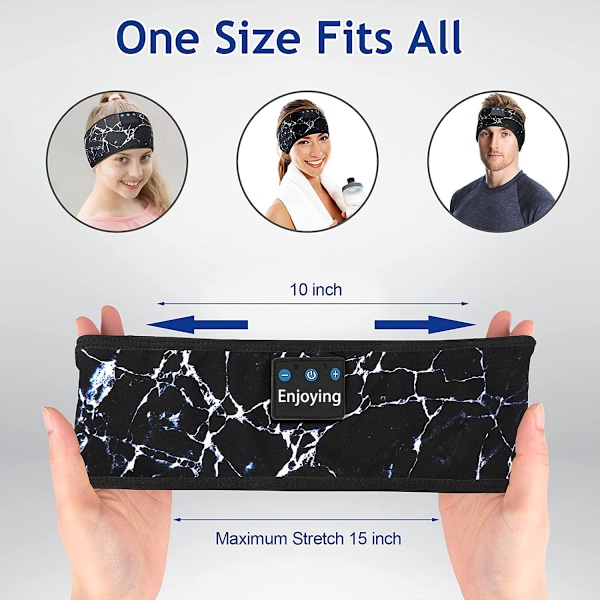 Bluetooth-pantahiukset, langattomat unihifi kuulokkeet, musiikkiurheilupaneeli nukkumiseen, lenkkeilyyn, harjoitteluun, jooga, nukkumiseen